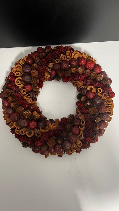 home&you wieniec cranberry stroik boho wianek świąteczny rustykalny