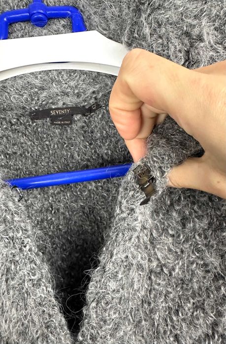 Kurtka moherowa Seventy Italy długi kardigan alpaka r. L