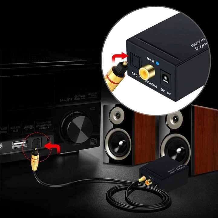 Optyczny Konwerter Coaxial Toslink RCA 2x CINCH 66