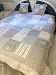Narzuta bawełniana pikowana patchwork 2 poszewki wałek 6 podkładek