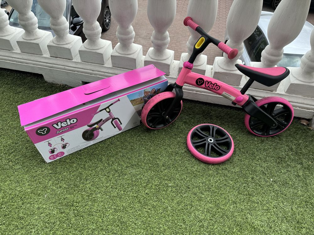 Rowerek biegowy Velo Yvolution malina różowy dziewczynka jak nowy