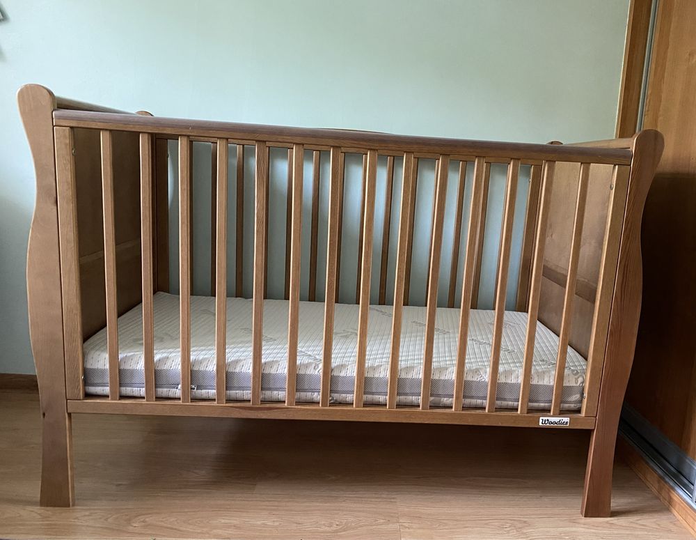 Łóżeczko dziecięce Woodies noble cot vintage 120x60 z materacem