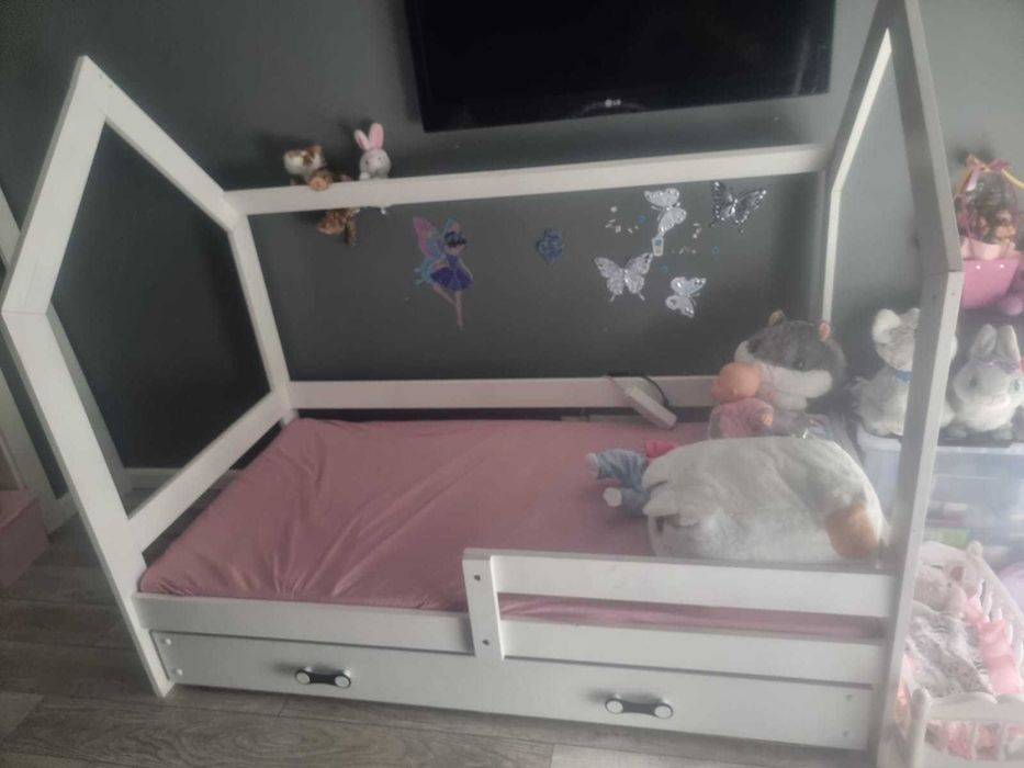 Łóżko dziecięce domek 95 cm x 165 cm z szufladą