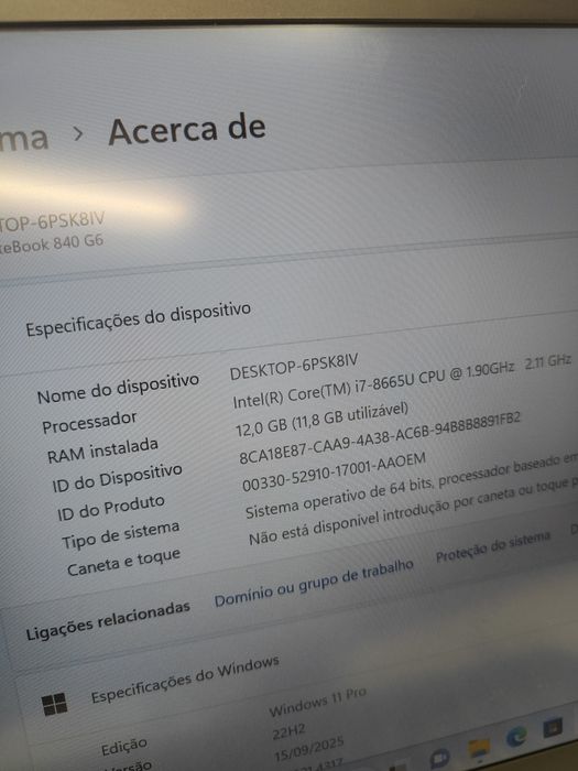 HP portátil i7/12gbram