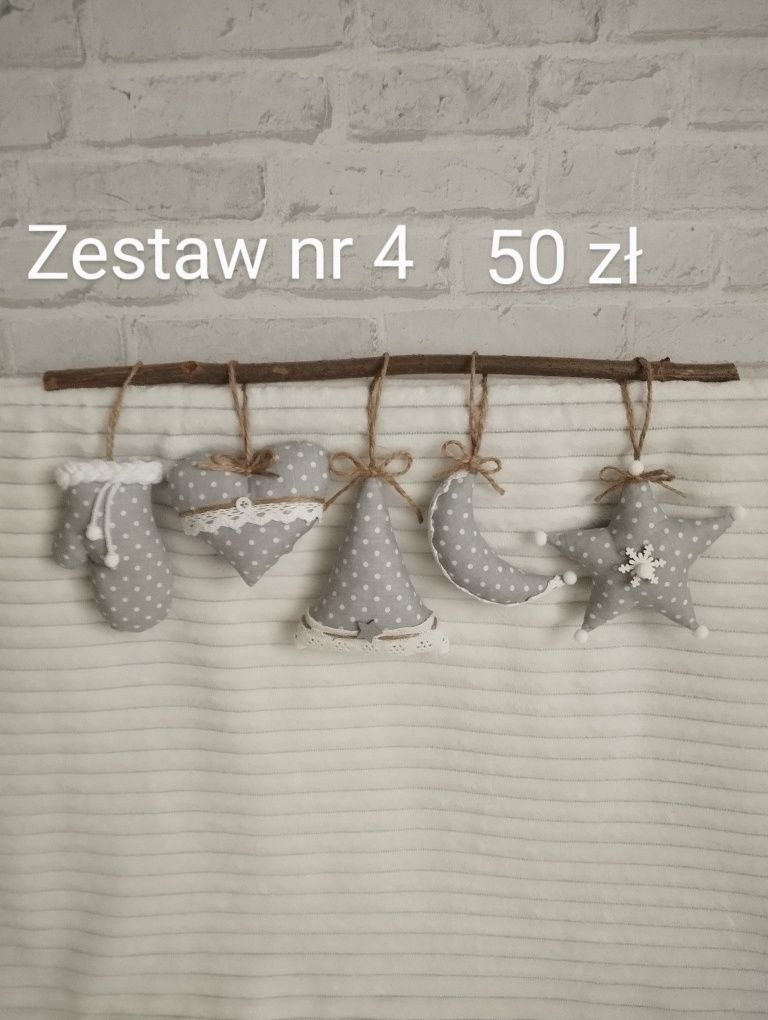 Ozdoby świąteczne komplet 5 szt zestaw nr 4 kropki