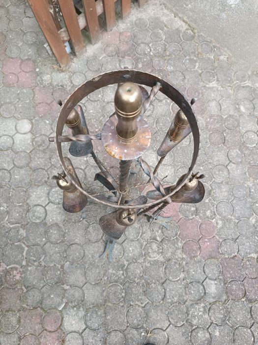 Mosiężny zestaw do kominka