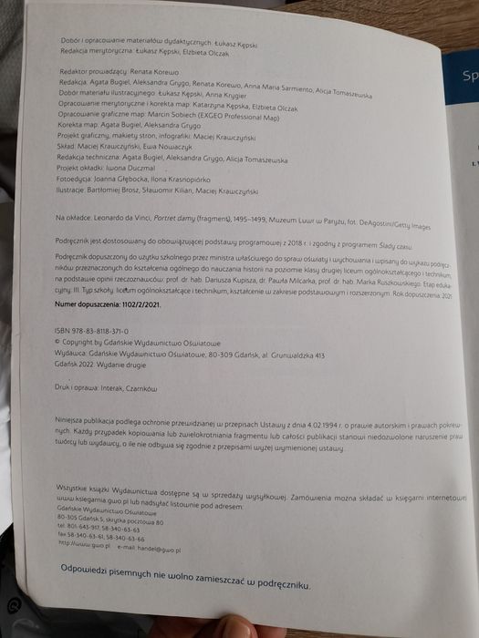Historia 2 Ślady czasu bdb