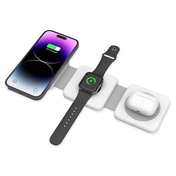 Tech-protect Qi15w-a24/3in1 Magnetic Magsafe Wireless Charger White