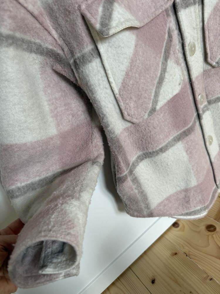 Kurtka koszulowa krata Stradivarius XS/34 oversize wiosenna