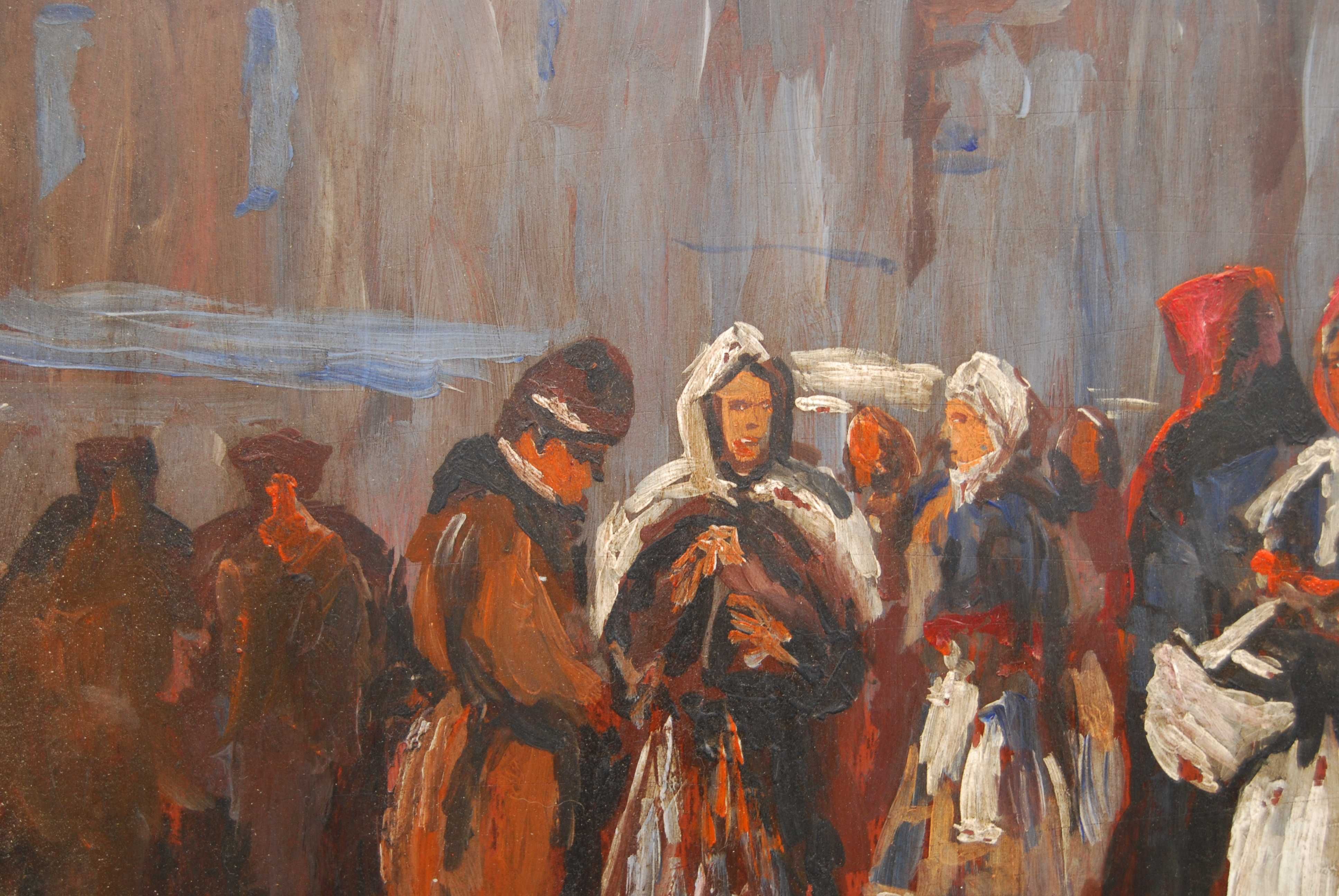 Zabrzycki F. obraz Targ w Wilnie olej