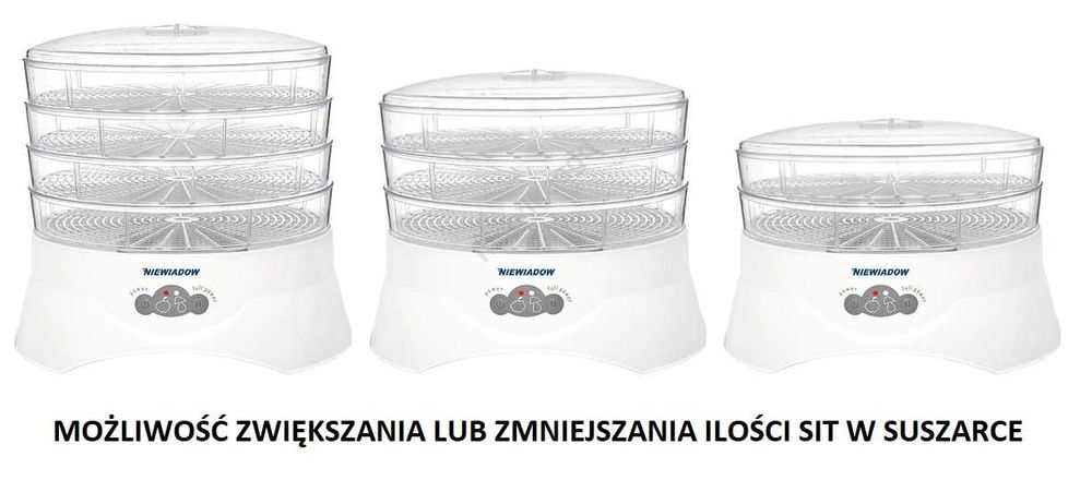 Suszarka spożywcza do grzybów owoców duża Niewiadów 500W 17 litrów