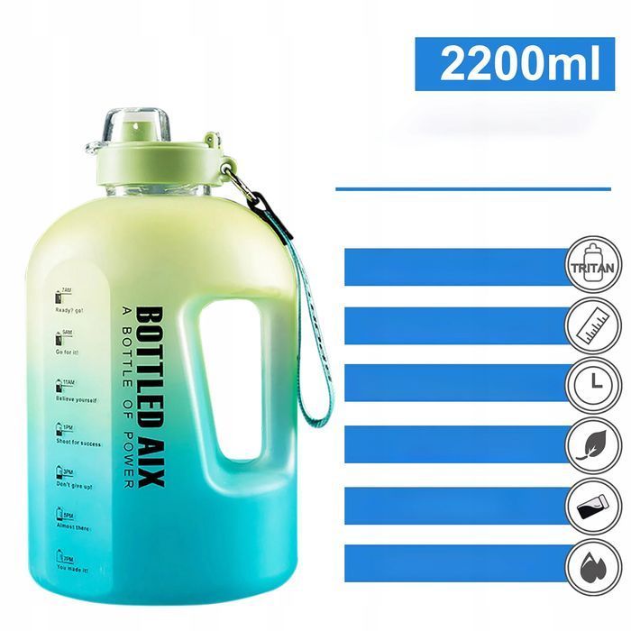 Water Jug 2,2L butelka bidon wodę sportowa siłownie kanister DEHP free