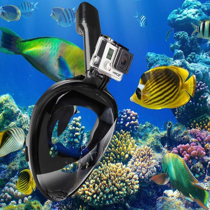 Maska Do Nurkowania Snorkelingu Pływania Pełnotwarzowa Z Rurką S/M