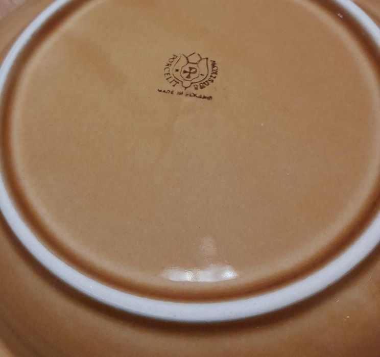 Talerze głębokie 6szt Porcelit Pruszków i duży półmisek-PRL