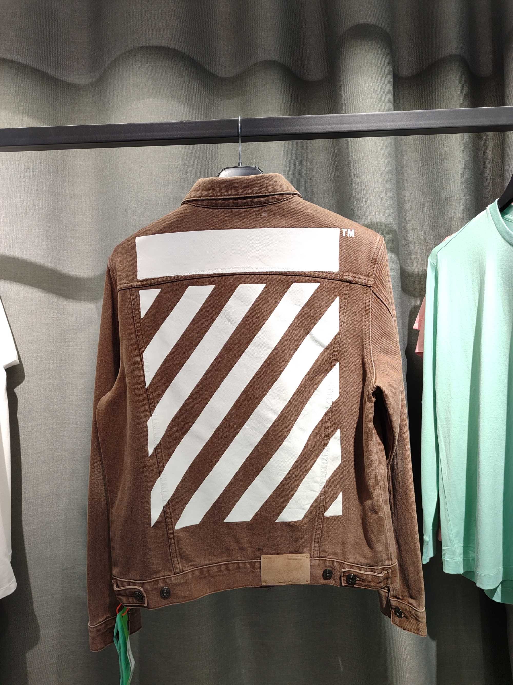 Джинсова куртка OFF-WHITE Diag-Stripe Denim Jacket Brown