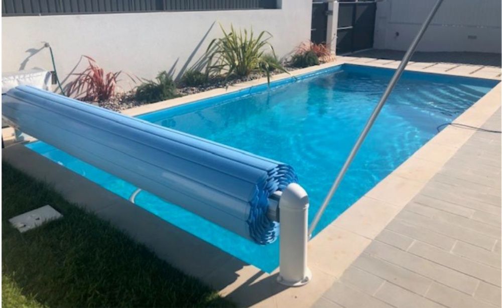 cobertura de segurança elétrica piscina, laminas creme 3,5x3m