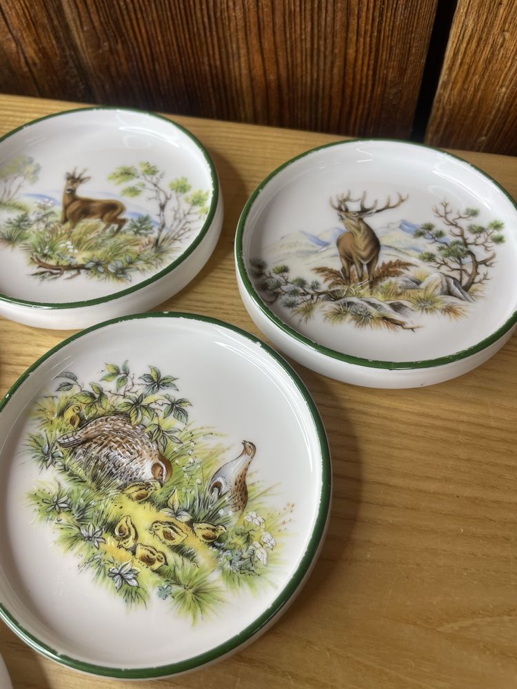 Komplet podstawek pod kubek porcelana myślistwo jeleń łoś A486