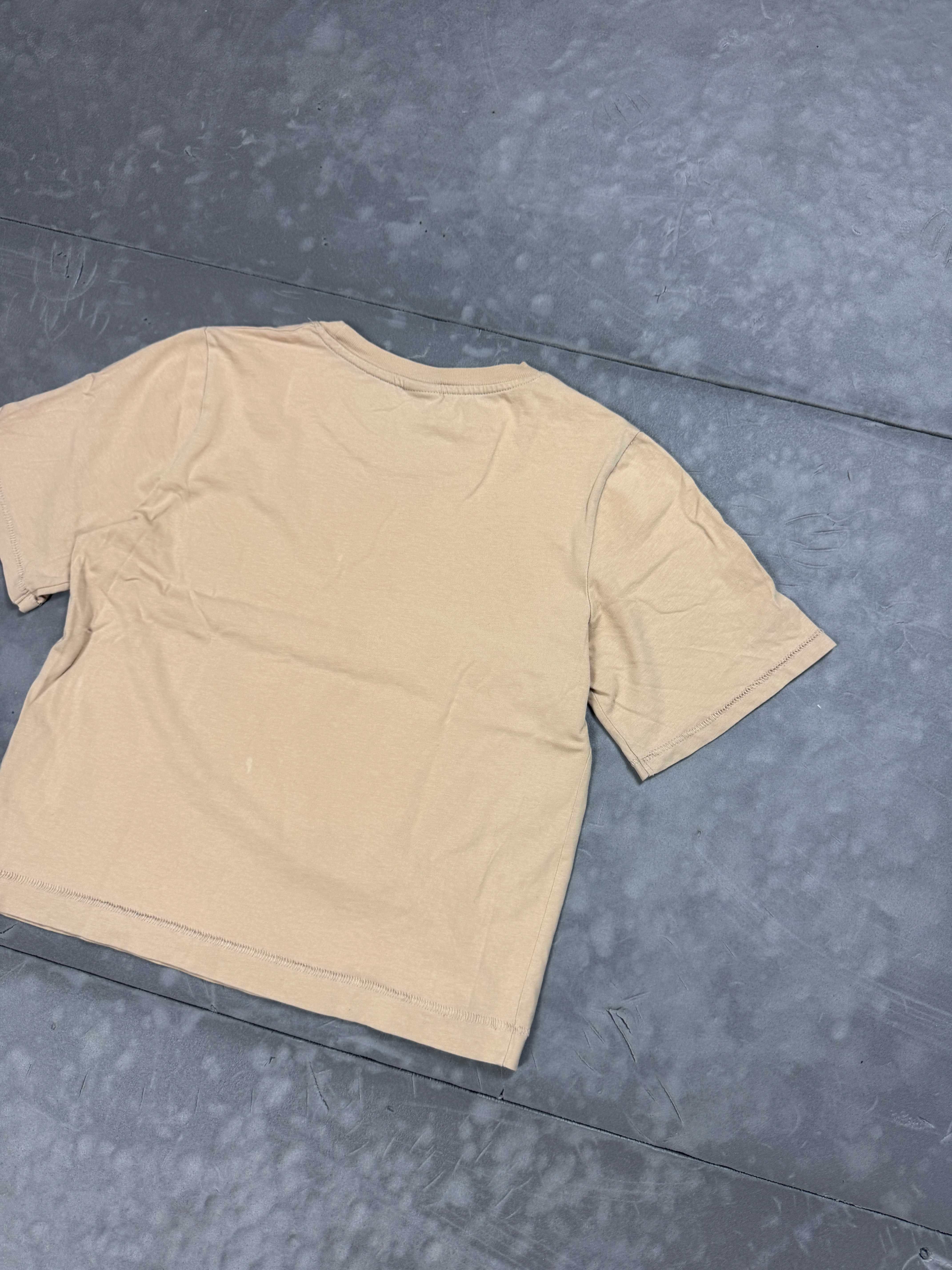 Beżowa boxy koszulka T-shirt (S) oversize streetwear retro 90s 80s y2k