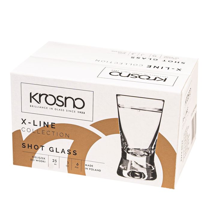 Zestaw 6 sztuk kieliszki szklane 25 ml