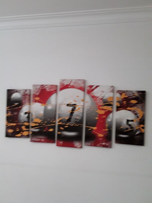 Quadro tela com formatos de bilhar