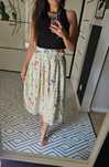 Spódnica damska midi w kratkę i kwiaty, styl vintage Cottagecore L/ xL