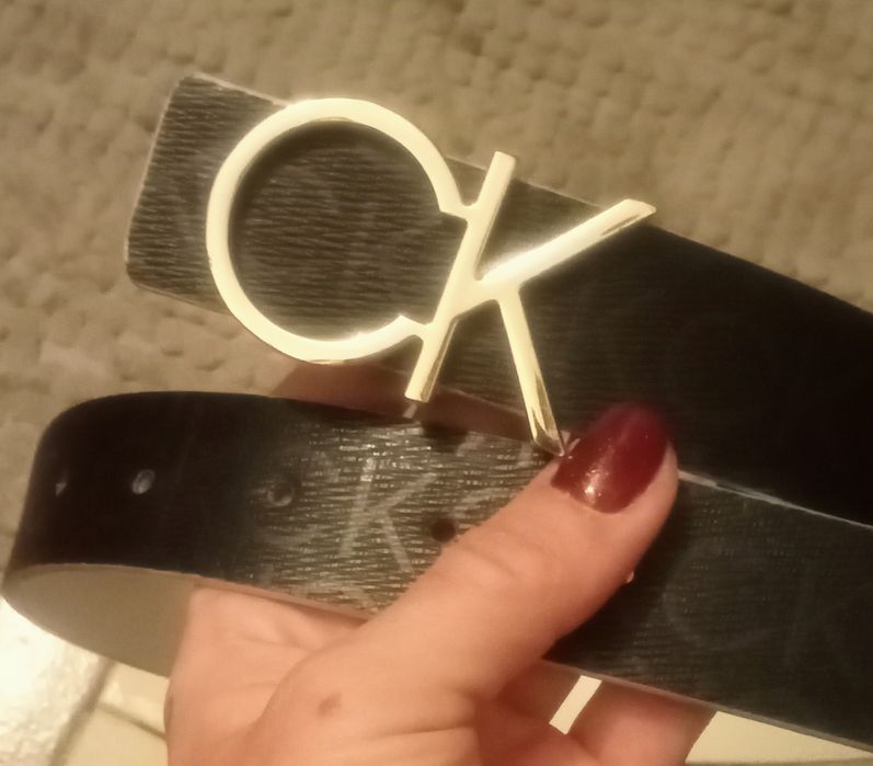 Pasek skórzany Calvin Klein 2w1, stan bardzo dobry, r. 80,