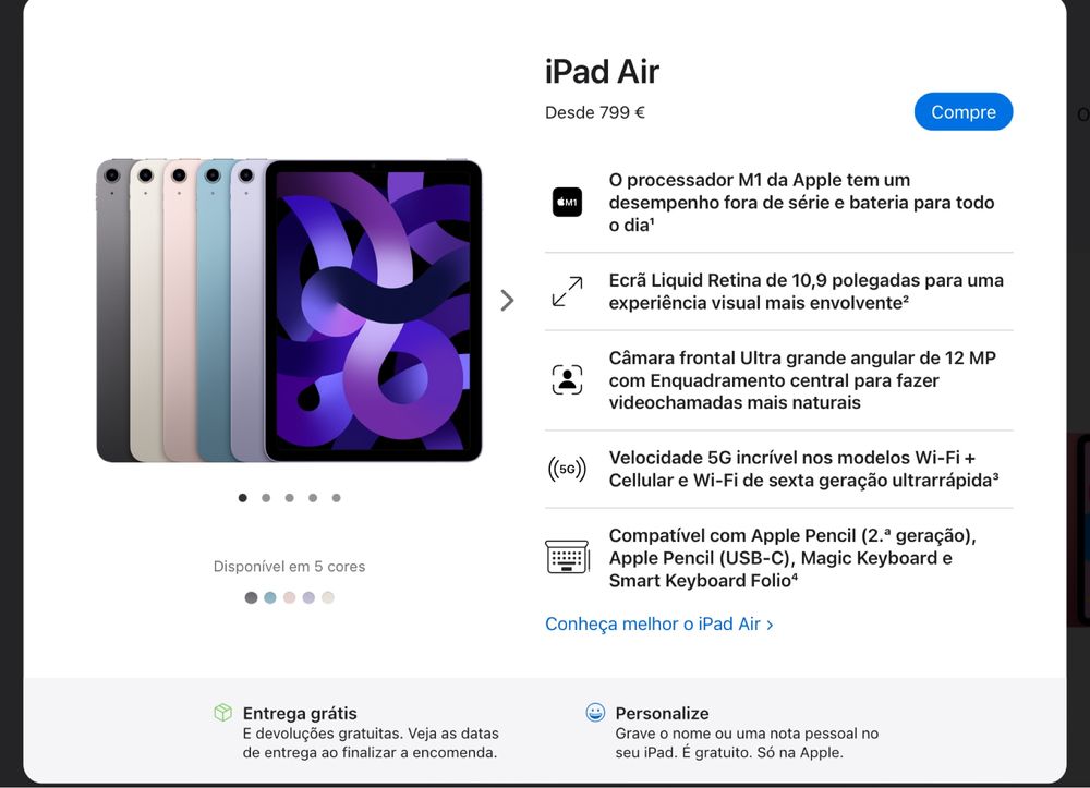 iPad Air 5 geração COM GARANTIA