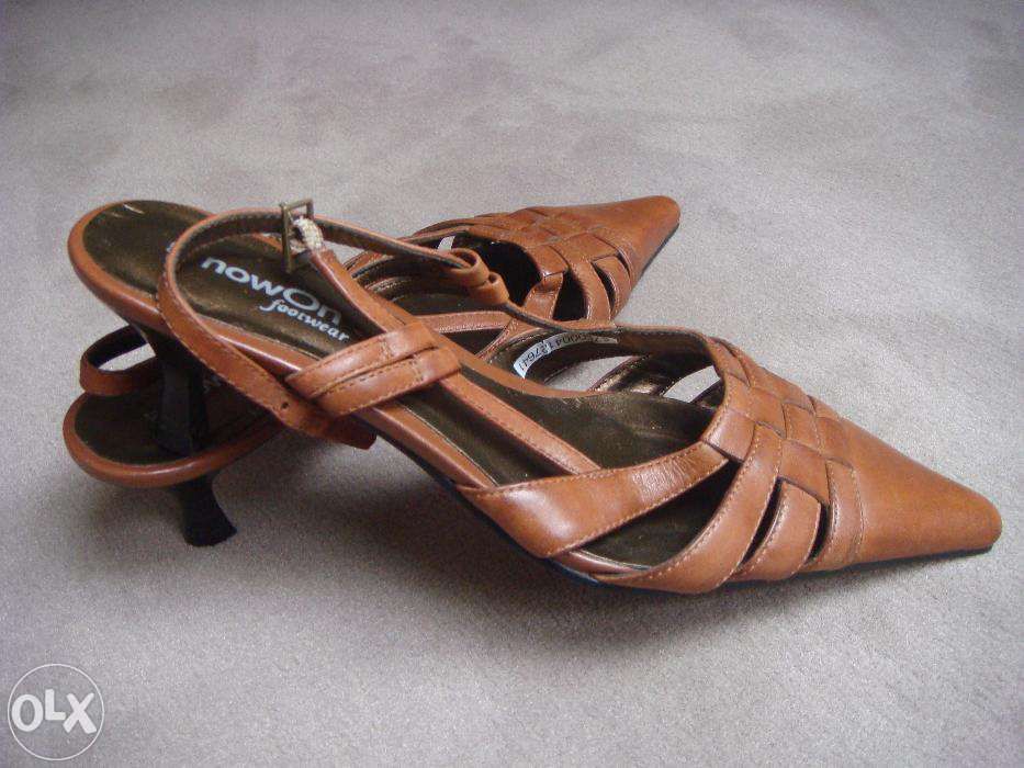 NOWE skórzane buty sandały baleriny czółenka numer 37
