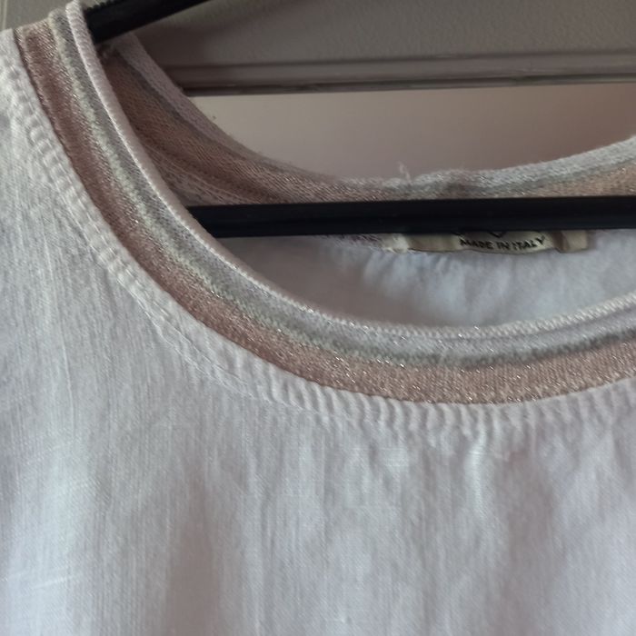 Biała bluzka len bawełna L / XL