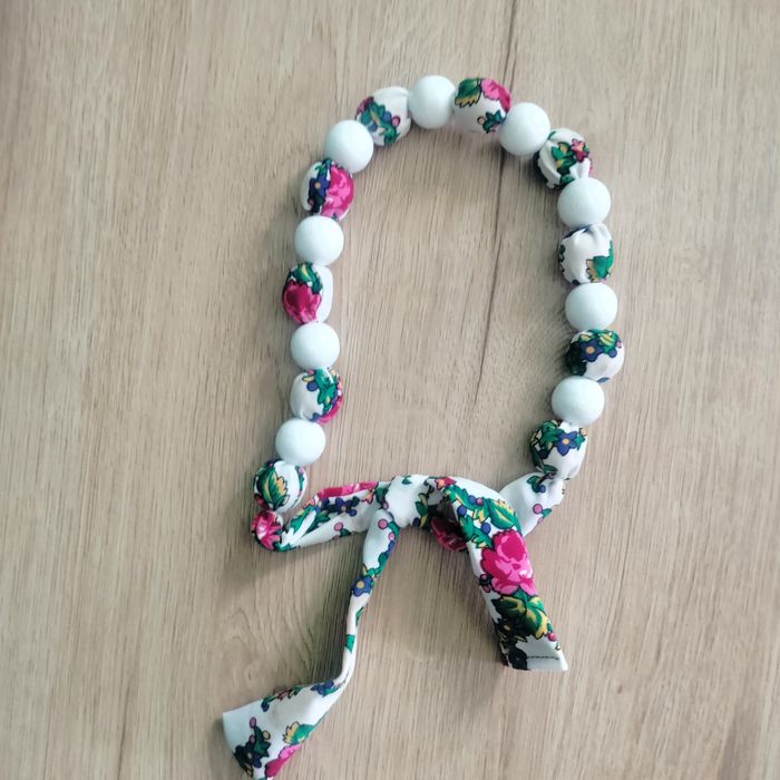 Korale góralskie naszyjnik dziewczęce dziecięce wzór drewno