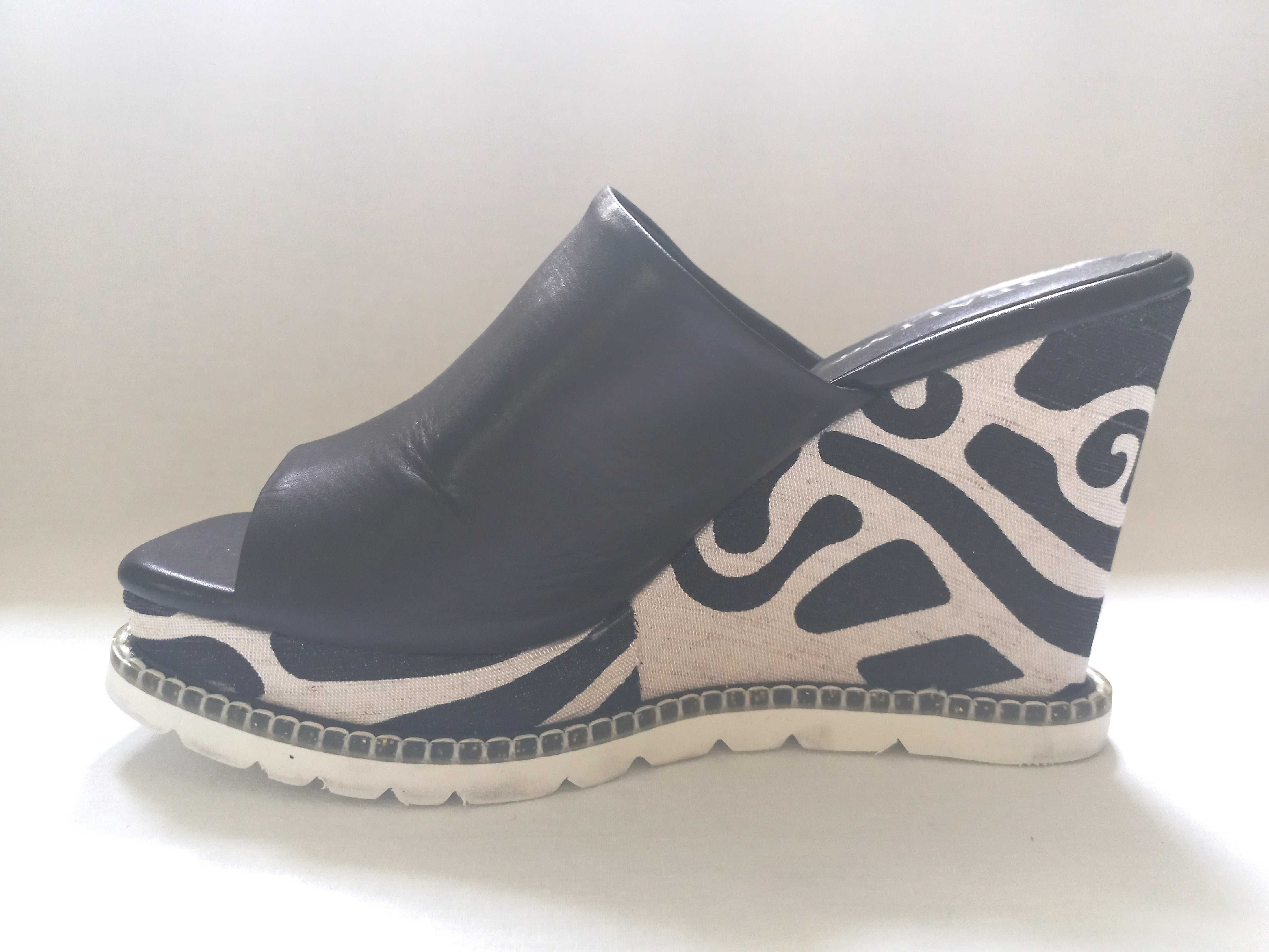Klapki czarne Buty białe KOTUR r. 36,5 SKÓRA damskie NOWE