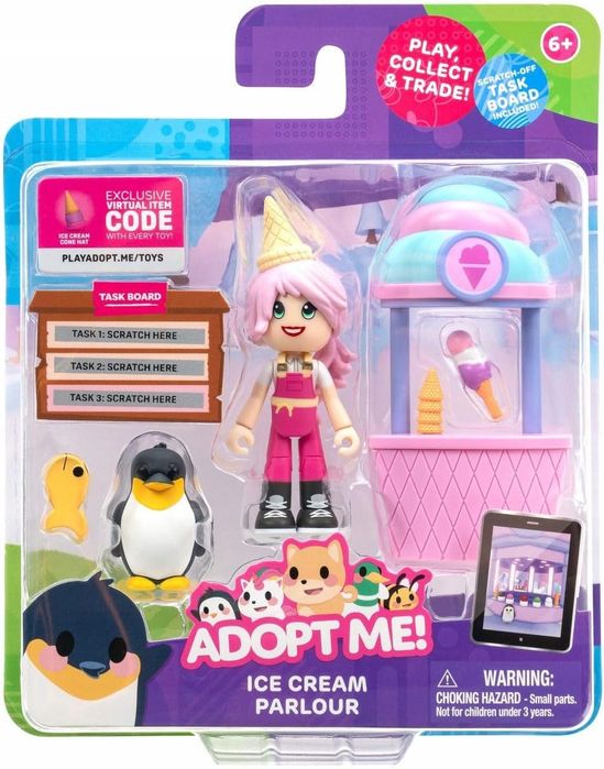 ADOPT ME Ice Cream Roblox Zestaw Figurek Sprzedawca Lodów Elsa + KOD