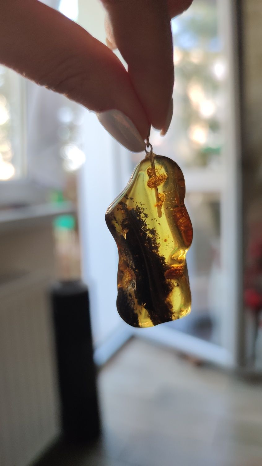 Piękny cytrynowy komplet z naturalnego bursztynu. Kolczyki plus zawies