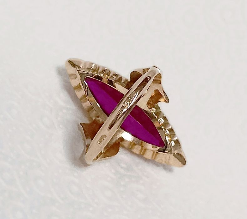 Золотое кольцо Маркиз с Рубином. 583 п. СССР