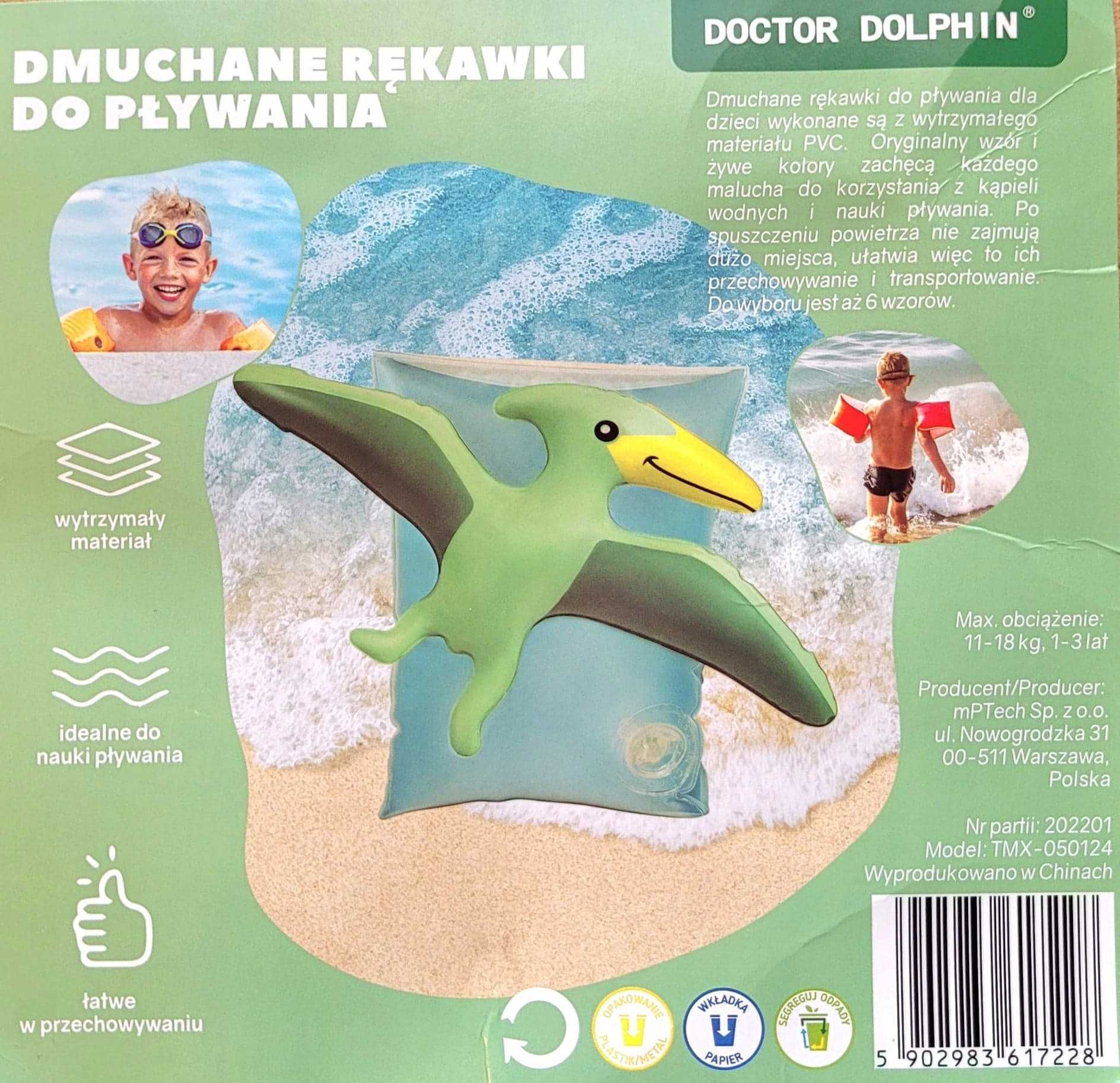 Rękawki do pływania DoctorDolphin 18kg Pterodaktyl