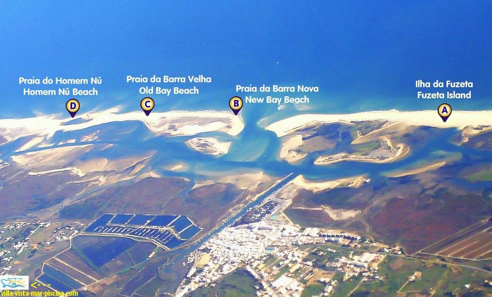 Quarto (suite RIA) vista mar e piscina em Fuzeta-Moncarapacho