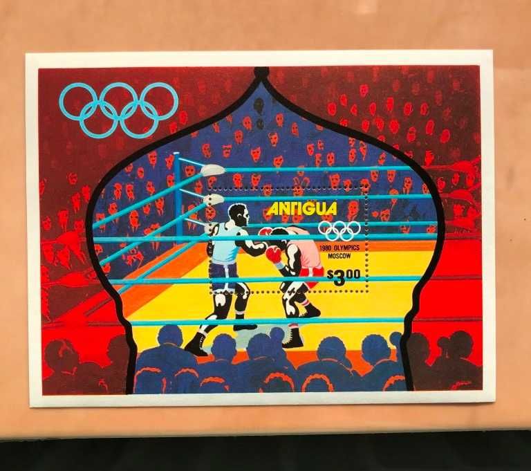 Блоки Олимпиада Испания Корея Мексика 1987 Мозамбик Заир Бельгия марки