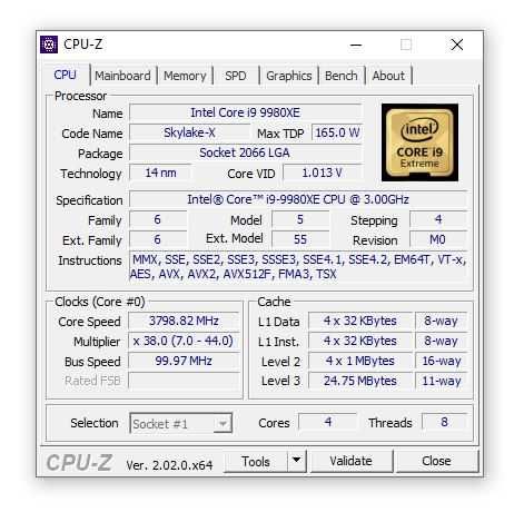 Intel Core i9-9980XE 18x3GHz oc 4.8 !  LGA 2066