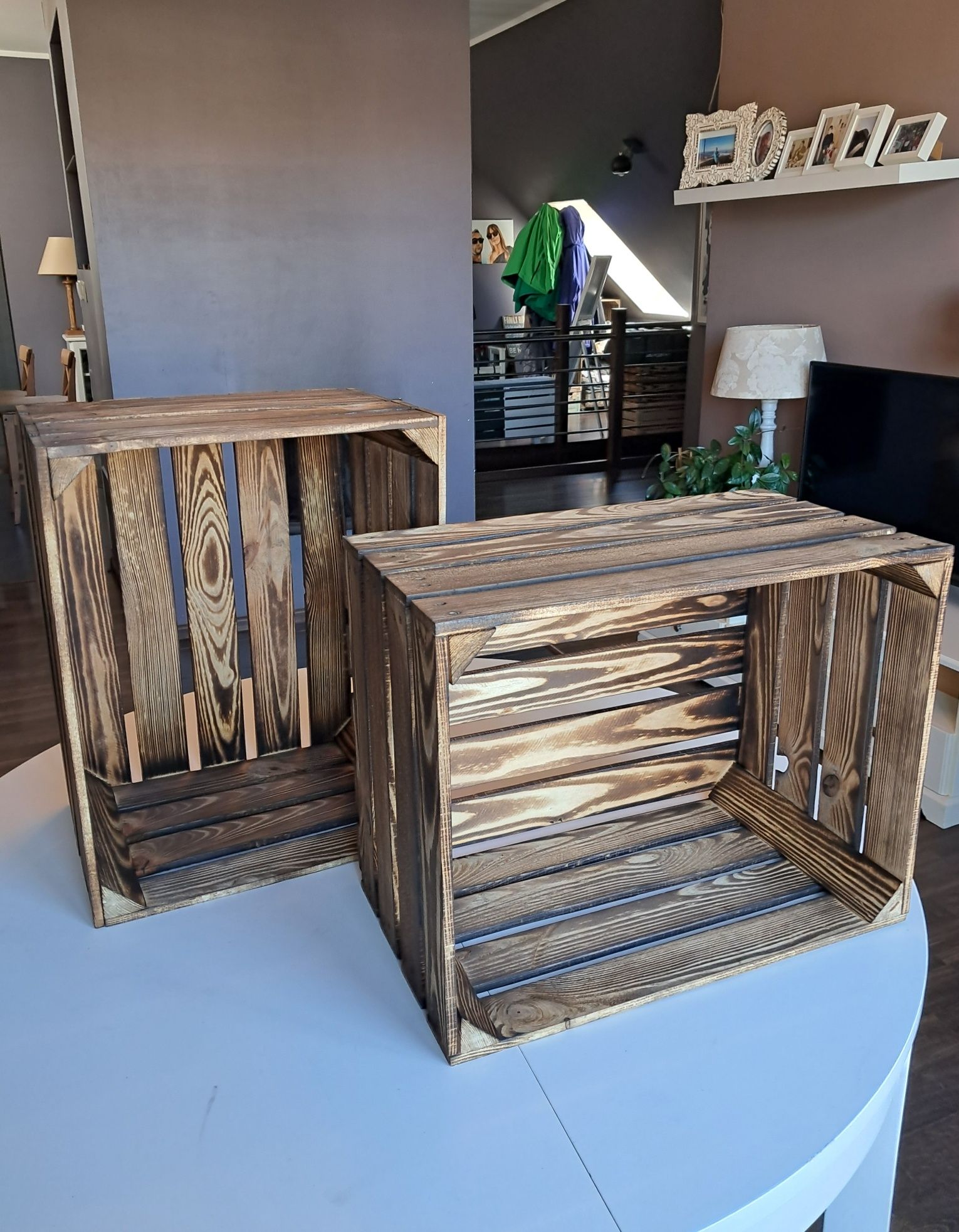 Dwie nowe skrzynki drewniane opalane 50x40x30 solidne z przesyłką OLX