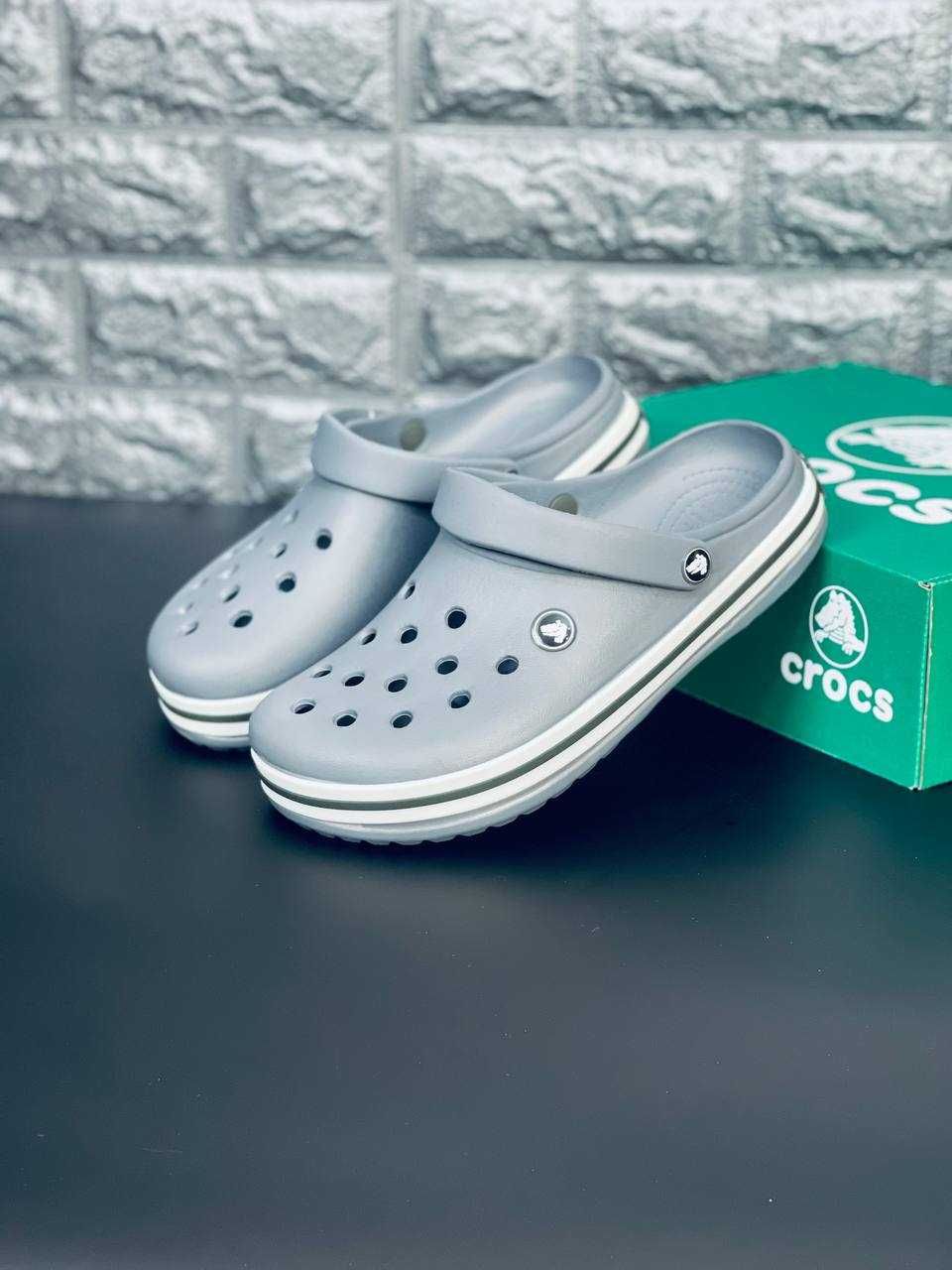Crocs Gray мужские к отпуску Летние тапочки New! Шльопанці Крокс Топ!