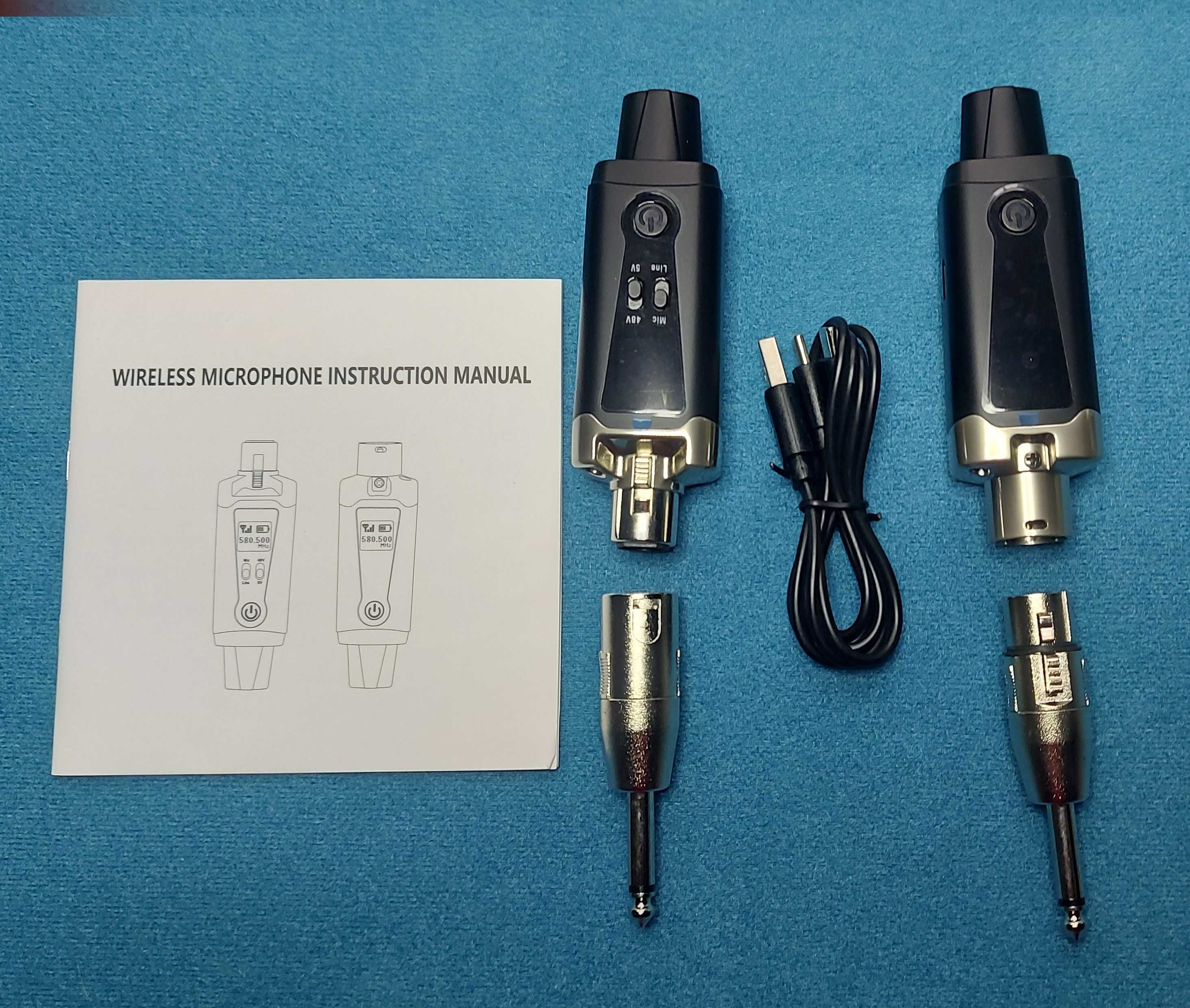 Bezprzewodowy system mikrofonowy audio XLR/JACK