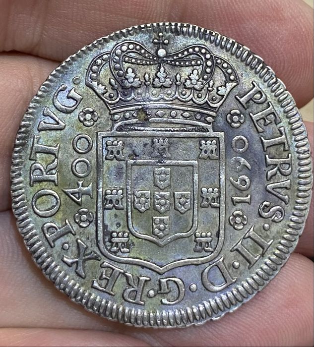 Moeda Cruz. 480 Reis D PEDRO II - 1690
