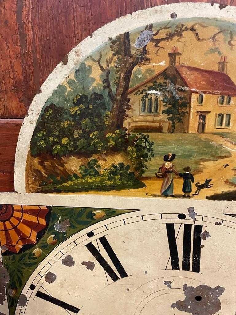 Stara, ozdobna tarcza, cyferblat do stojącego zegara angielskiego.