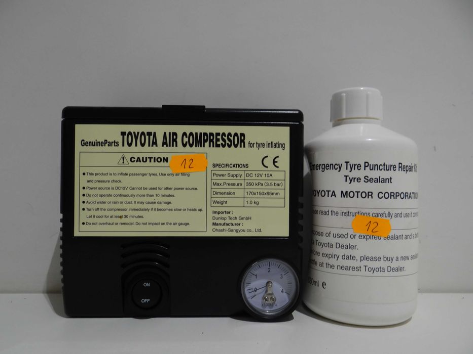 Zestaw naprawczy koła kompletny kompresor+żel TOYOTA itd nr12