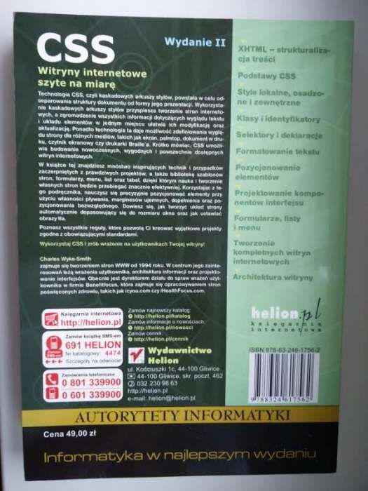 CSS. Witryny internetowe szyte na miarę - Helion, Wyke - Smyth