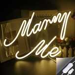 Neon LED Dekoracyjny MARRY ME Ciepły biały 40x28cm USB