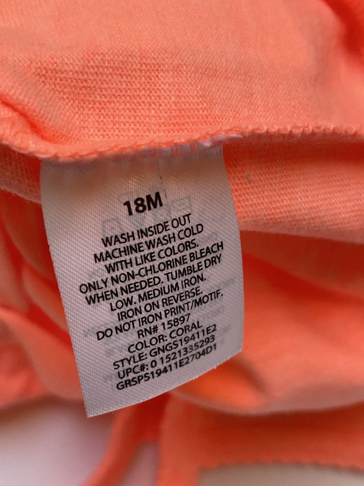 86 Garanimals letnie body na ramiączkach jednorożec nadruk neon nowe