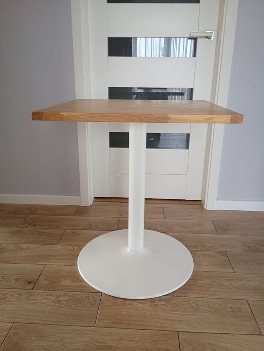 Stolik dębowy metalowa noga