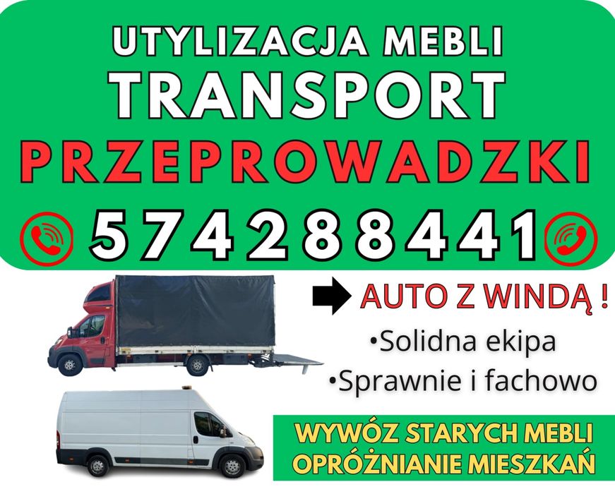 Przeprowadzki Transport Utylizacja Wywóz mebli Łódź Tanio AUTO Z WINDĄ