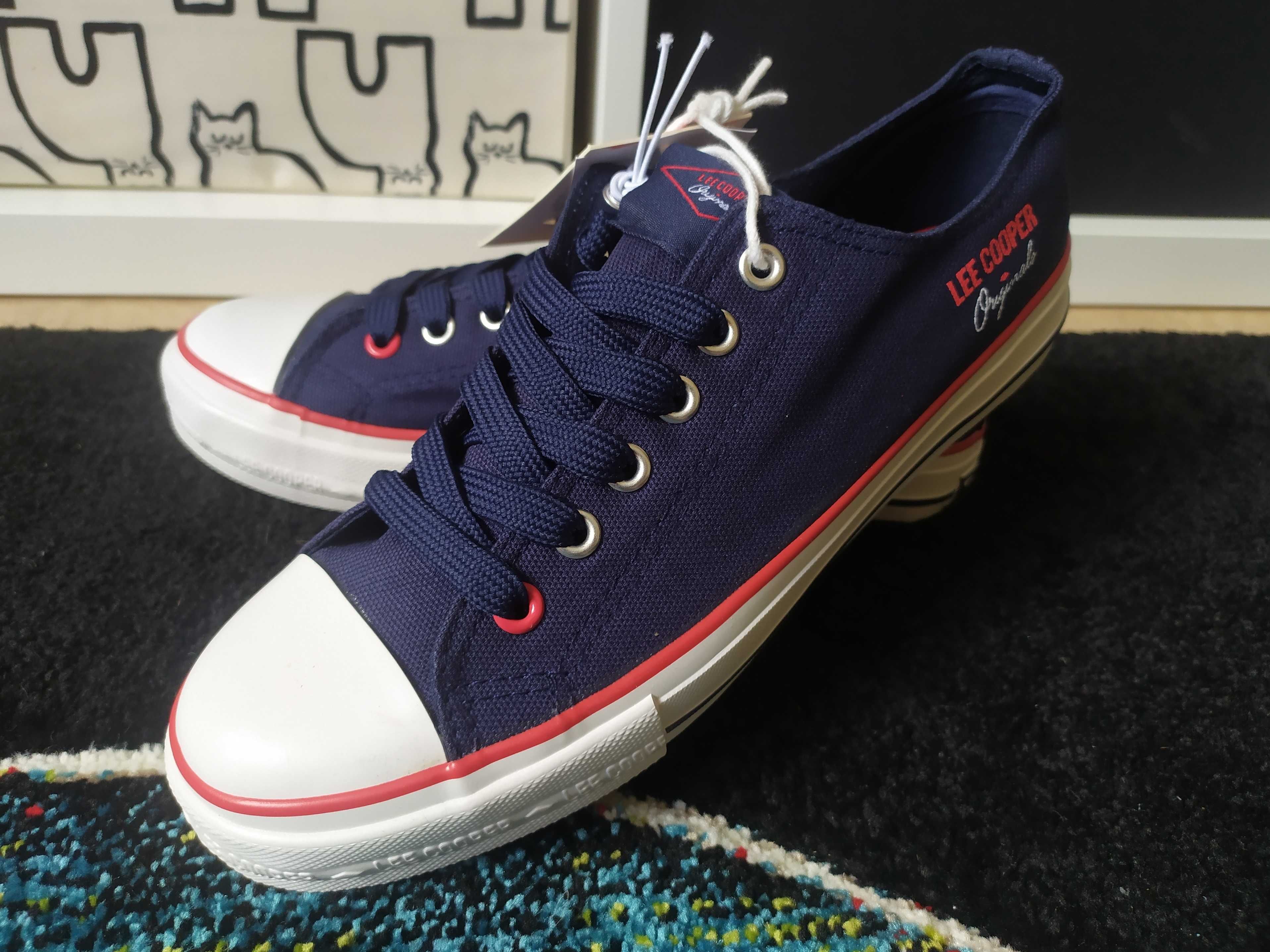 Sneakersy granatowe męskie Lee Cooper trampki 40